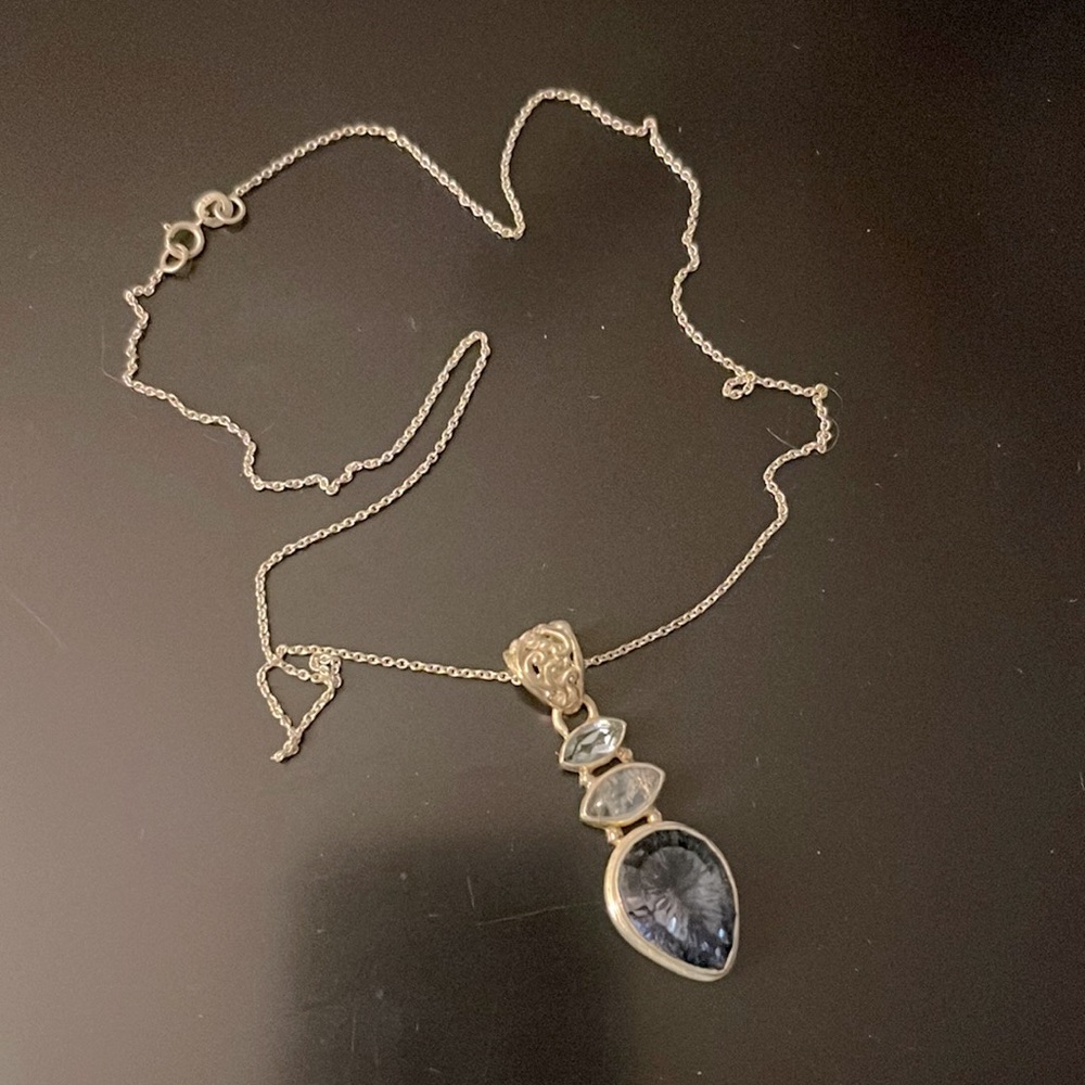Aquamarine Sterling silver necklace
